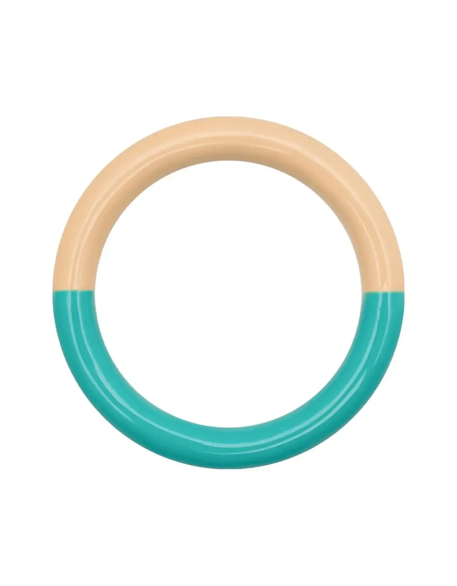 Lulu Copenhagen Double Color Ring - Petrol/ Buttercream
