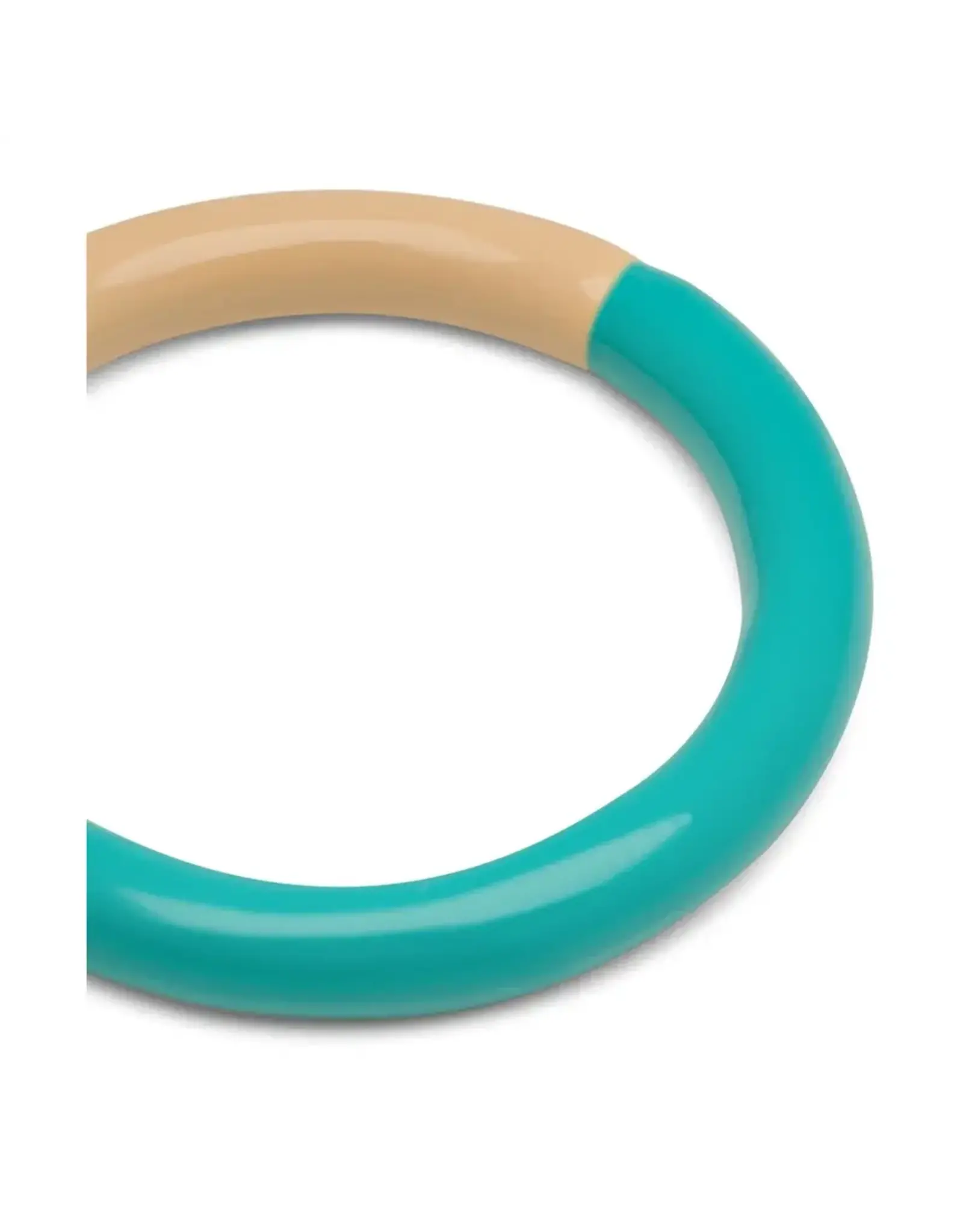Lulu Copenhagen Double Color Ring - Petrol/ Buttercream