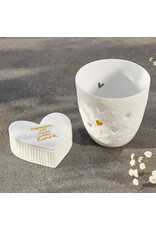 Raeder Theelicht L - Bladerende Hartjes - Ø 9,5 x 9cm