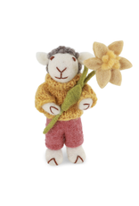 Gry & Sif Schaap Wit, Lavender Dusty Red Pants & Daffodil