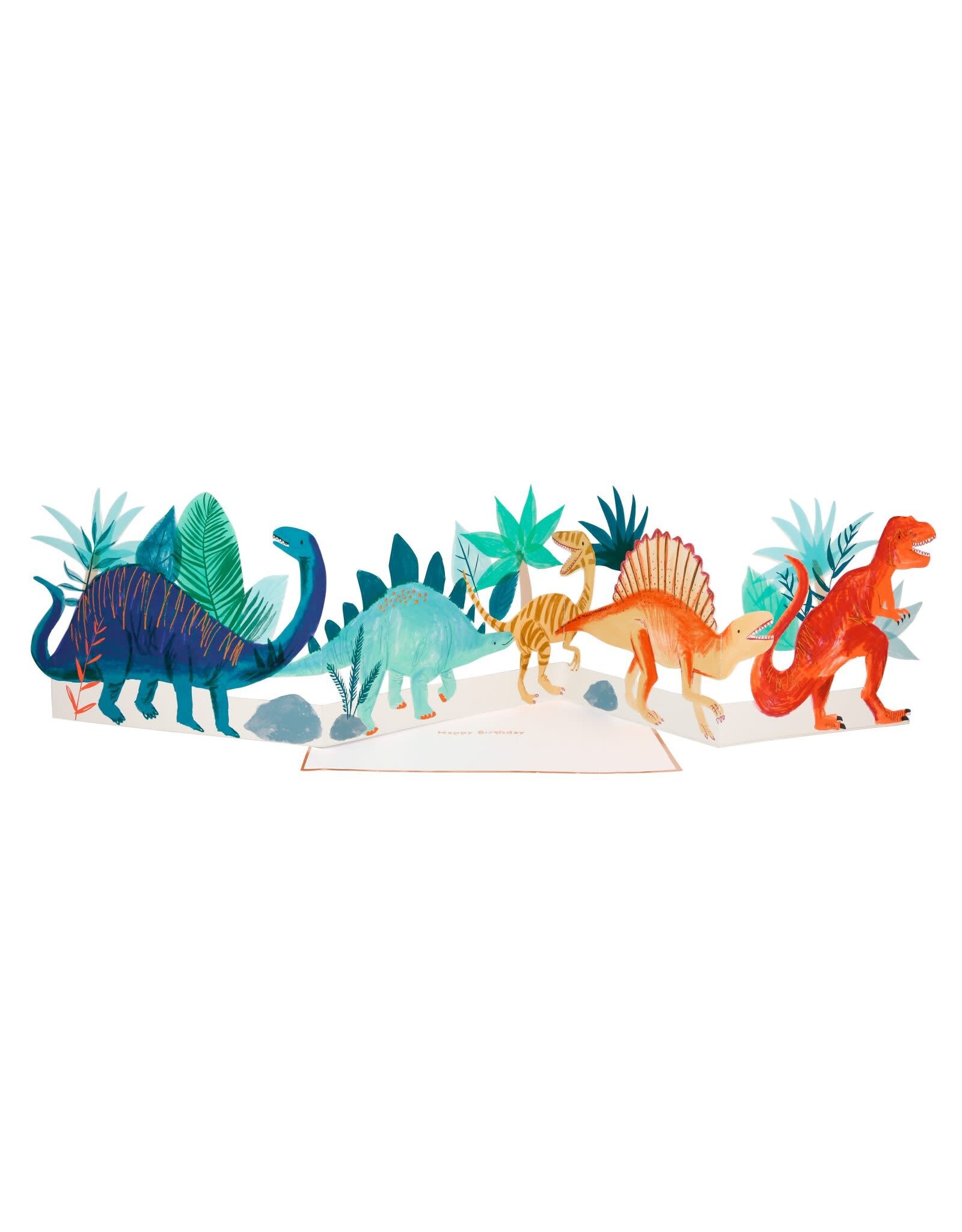 Meri Meri Wenskaart - Dinosaur Concertina Kaart + Envelope