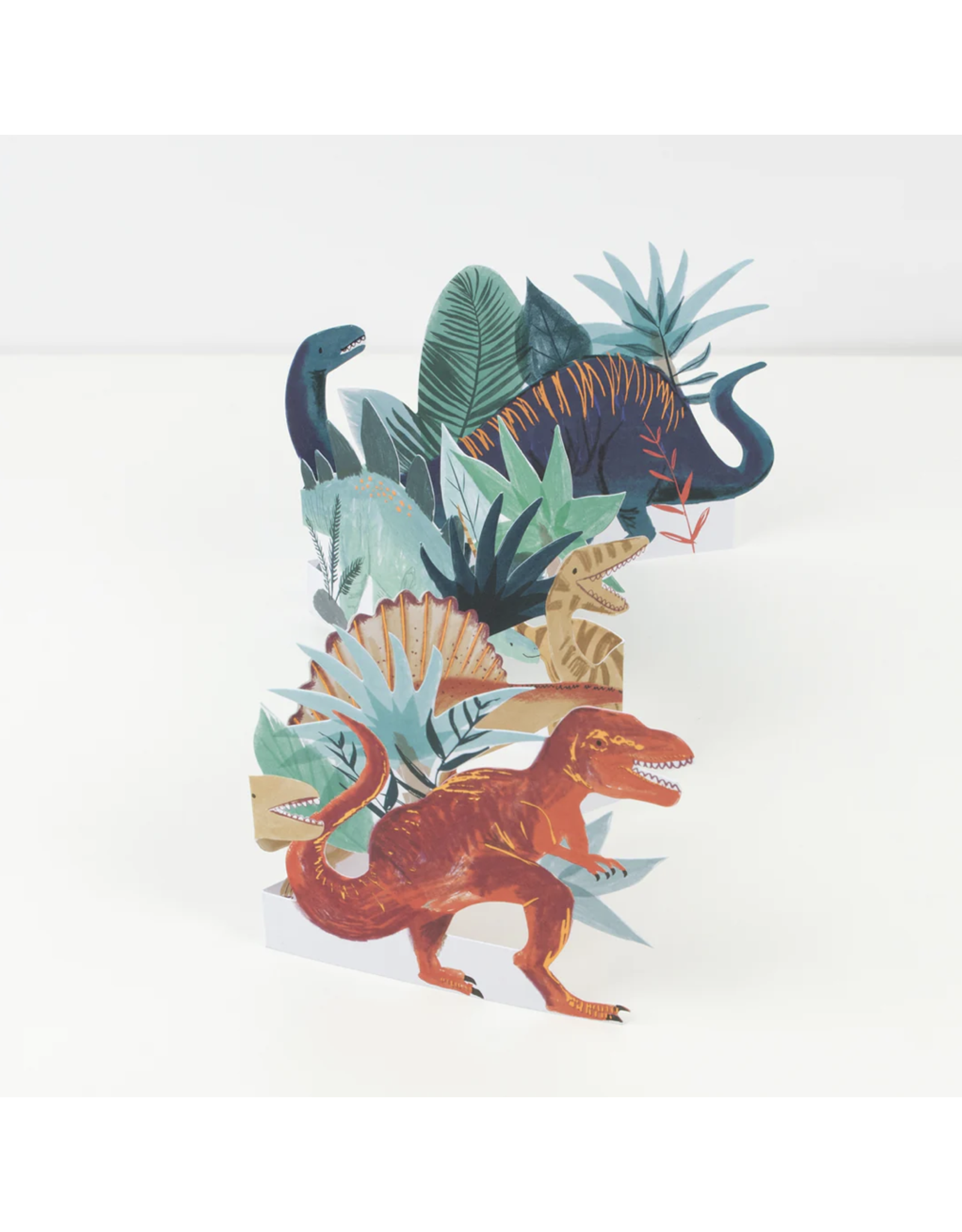 Meri Meri Wenskaart - Dinosaur Concertina Kaart + Envelope