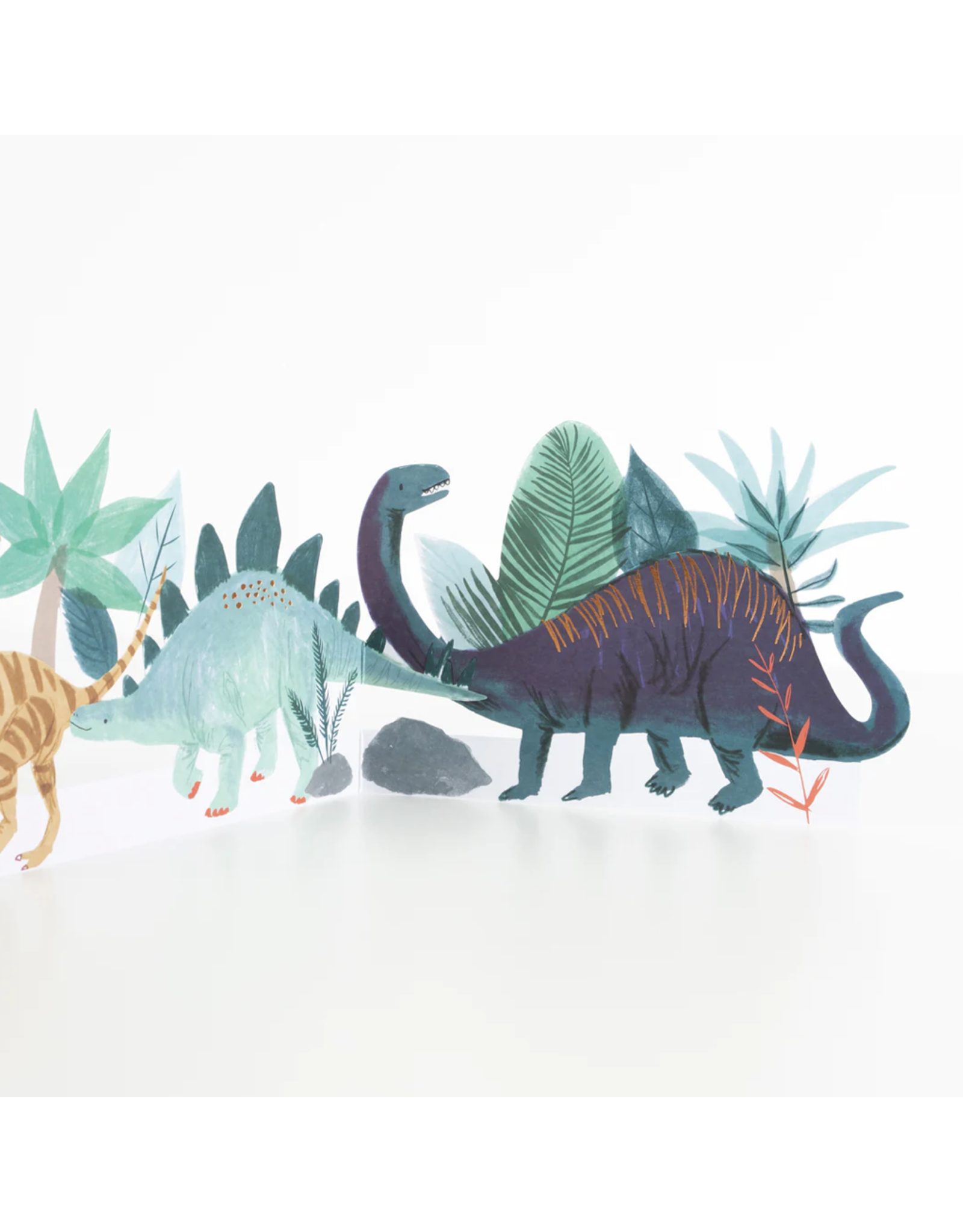 Meri Meri Wenskaart - Dinosaur Concertina Kaart + Envelope