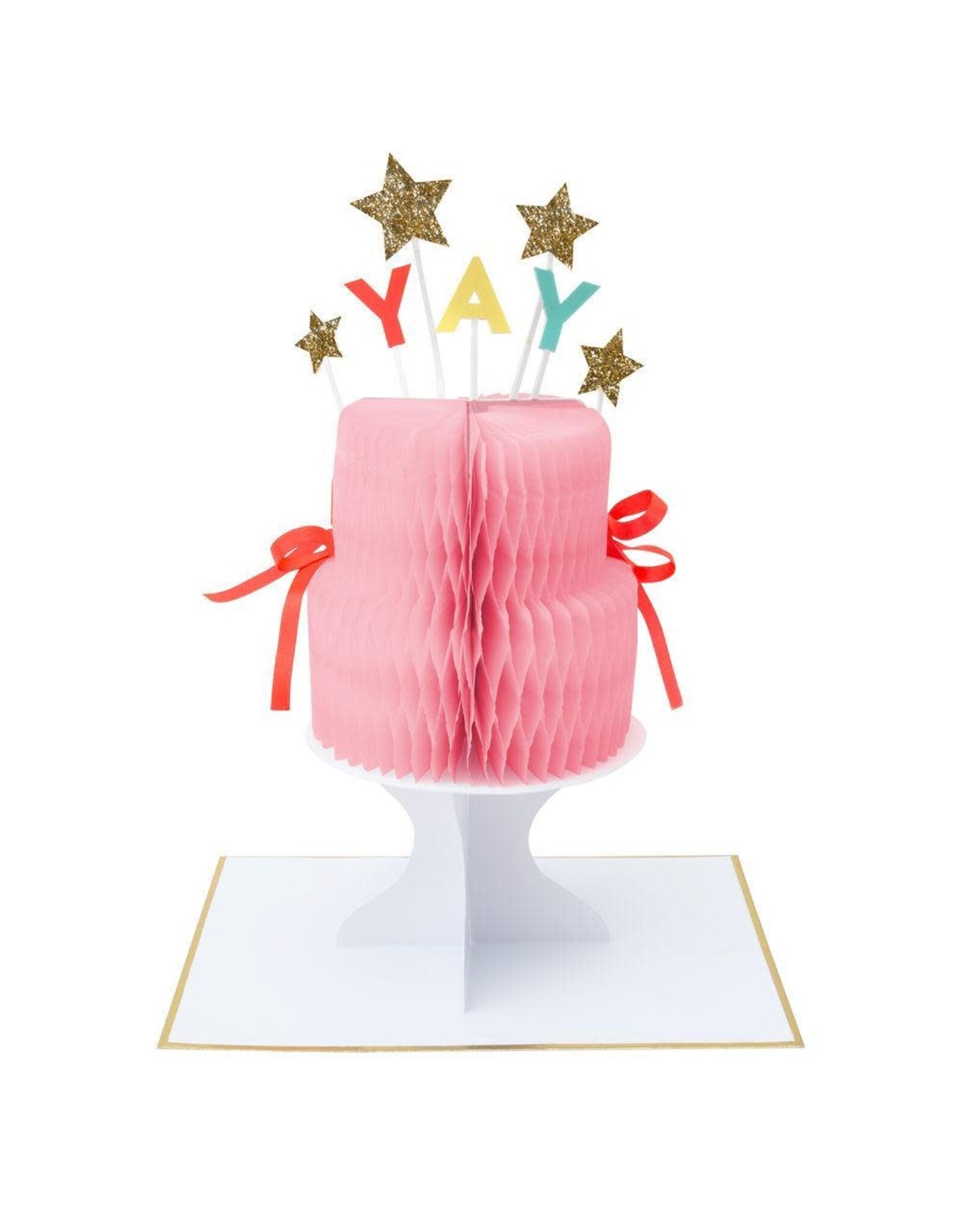 Meri Meri Wenskaart - YAY! Cake - Honeycomb + Envelop