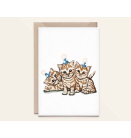 Kathings Wenskaart - Kittens - Dubbele kaart + Envelop