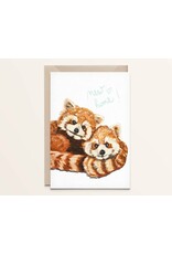 Kathings Wenskaart - Red Pandas, New Home - Dubbele kaart + Envelope  - Blanco