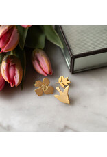 Poussière des rues Pin India Flower - Messing - Ø 2,5cm