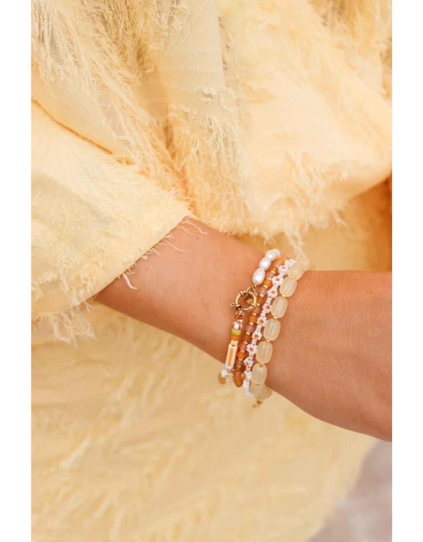 Label Kiki Armband - Baby Daisy - Goud - RVS