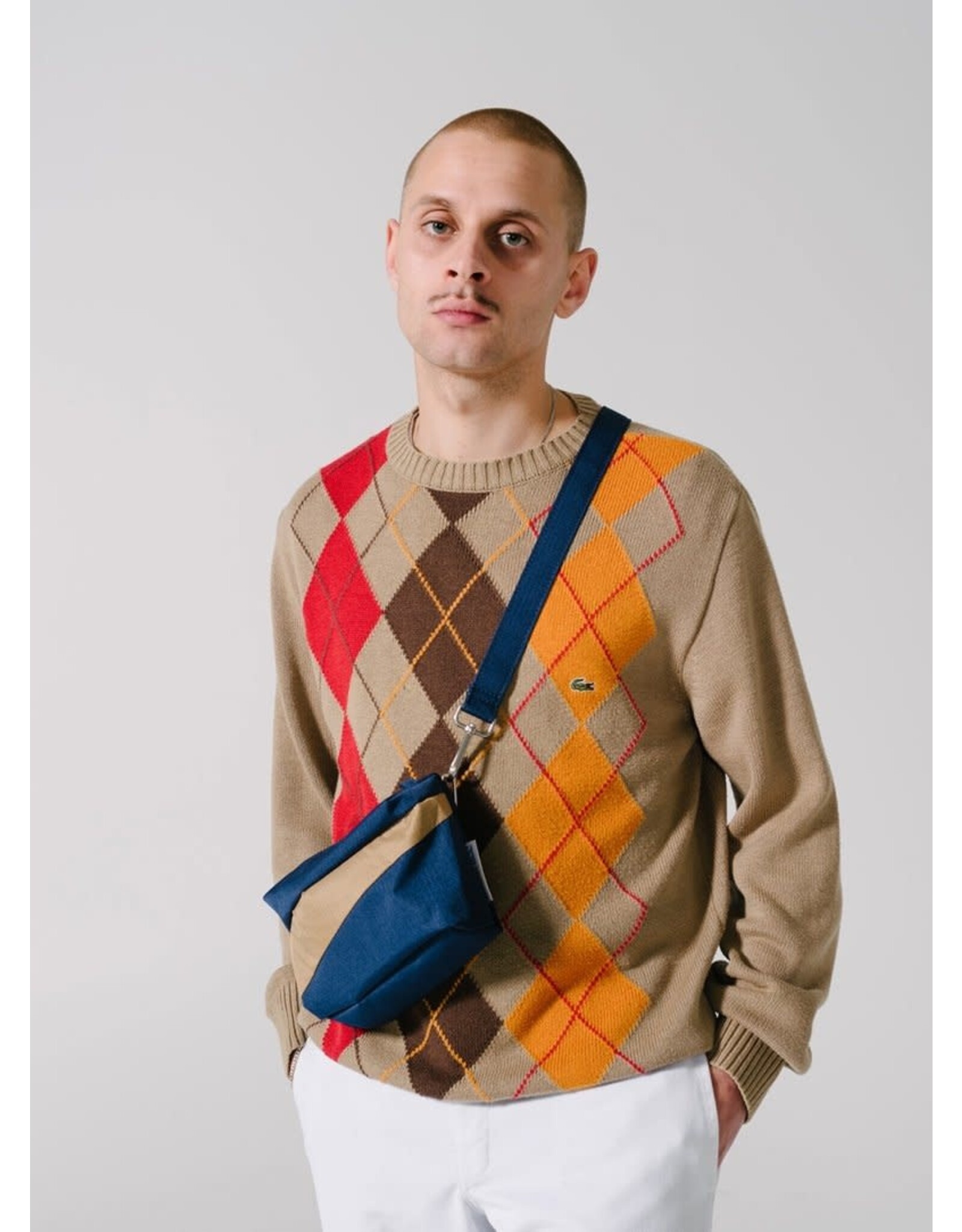 Susan Bijl Bum Bag S, Blue & Camel - 13 x 18,5 x 6,5