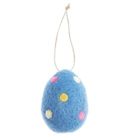 Rico Design Vilten Paasei - Blauw - Ø 4,3x6 cm