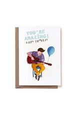 Reddish Design Wenskaart - Birthday Guitar Guy -  Dubbele kaart + Envelop