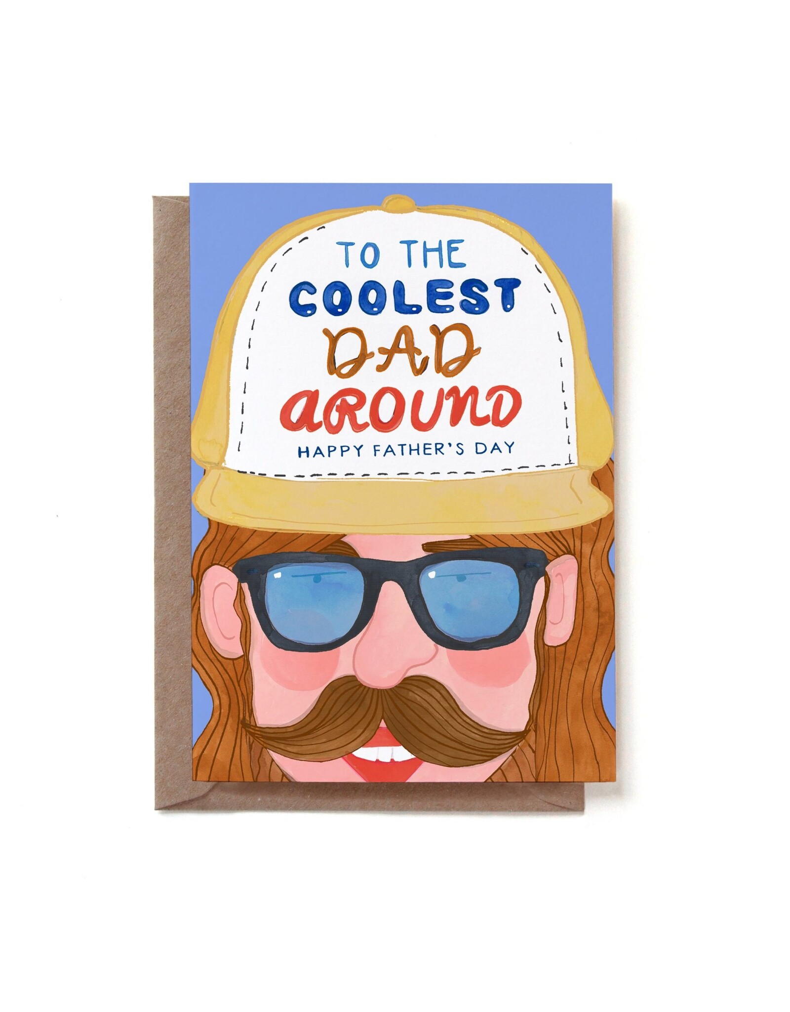 Reddish Design Wenskaart - Coolest dad around - Dubbele kaart + Envelop