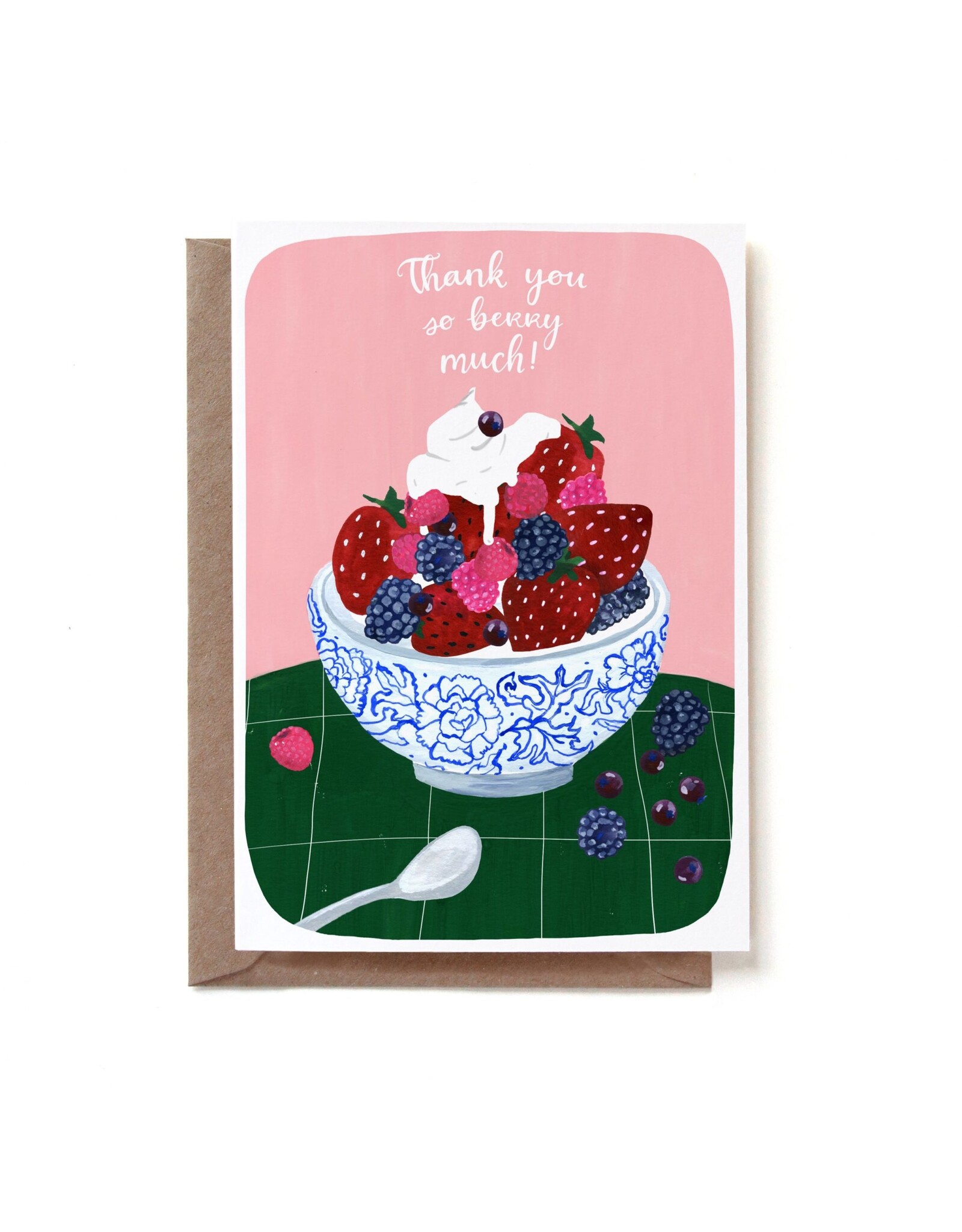 Reddish Design Wenskaart - Thank You Berry Much - Dubbele kaart + Envelop
