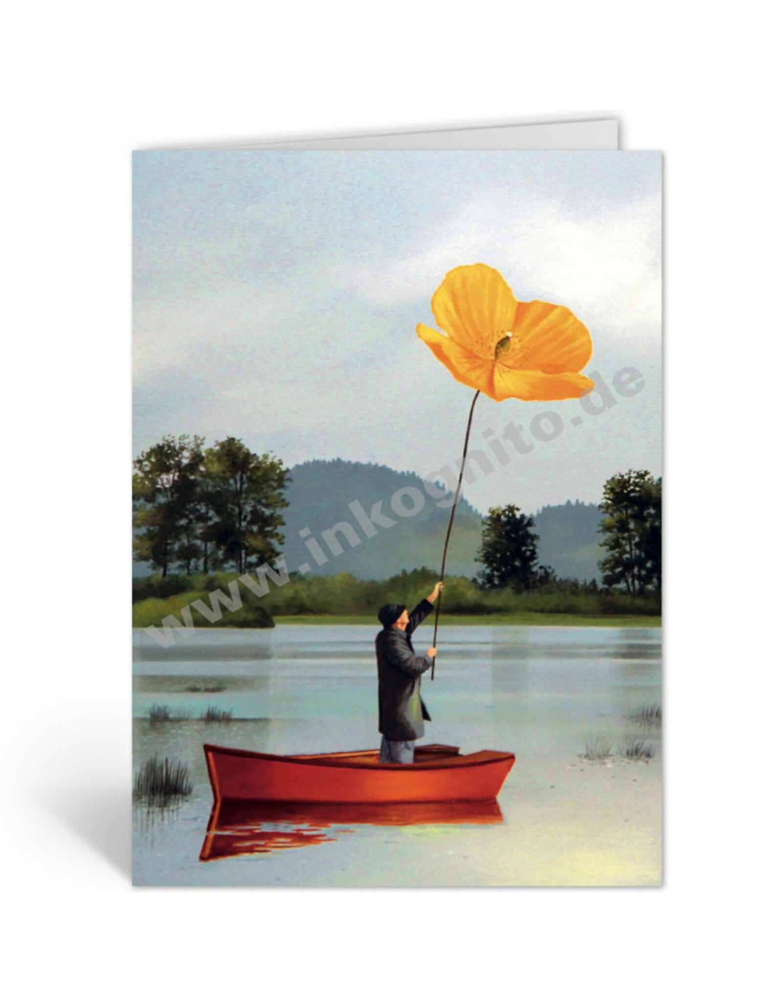 Inkognito Wenskaart - Waving for spring - Dubbele kaart + Envelop