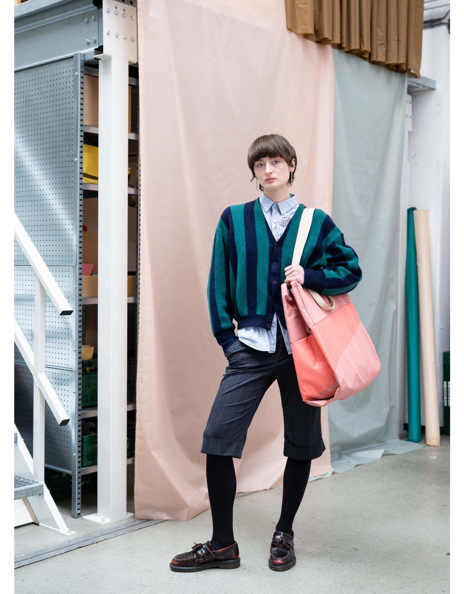 Susan Bijl Tote Bag L, Try & Coral - 37 x 56 x 26 cm