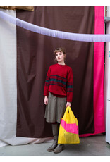 Susan Bijl Shopping bag L, TV Yellow & Fluo Pink - 37,5 x 69 x 34cm