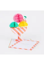 Meri Meri Wenskaart - Honeycomb Ice Cream Sundae + Envelop