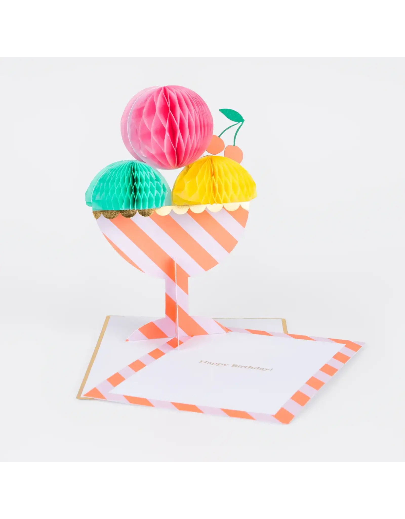Meri Meri Wenskaart - Honeycomb Ice Cream Sundae + Envelop