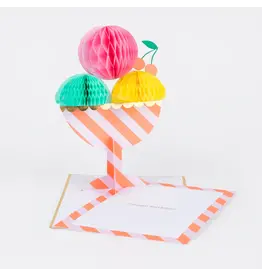 Meri Meri Wenskaart - Honeycomb Ice Cream Sundae + Envelop