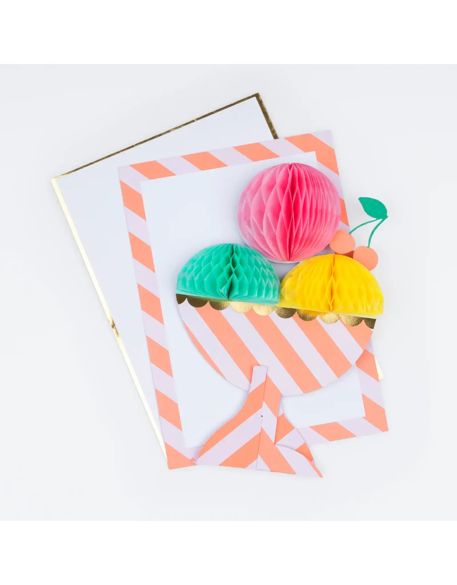 Meri Meri Wenskaart - Honeycomb Ice Cream Sundae + Envelop