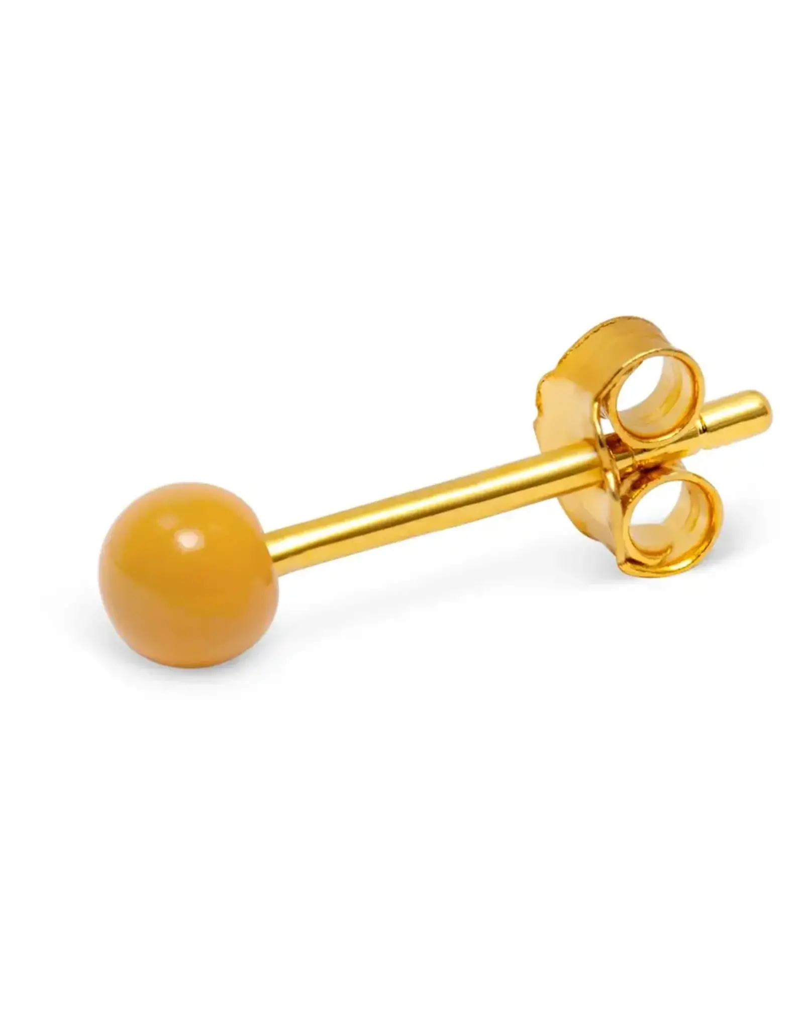 Lulu Copenhagen Oorbel Stud - Color Ball, Marigold - Single - 3mm