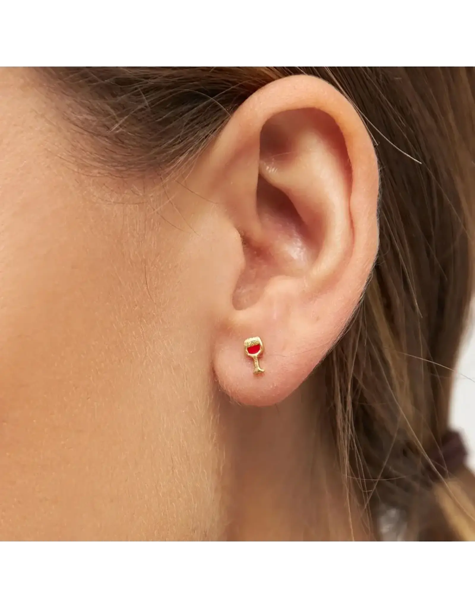Lulu Copenhagen Oorbel Stud - Friday Red - Goud - Single