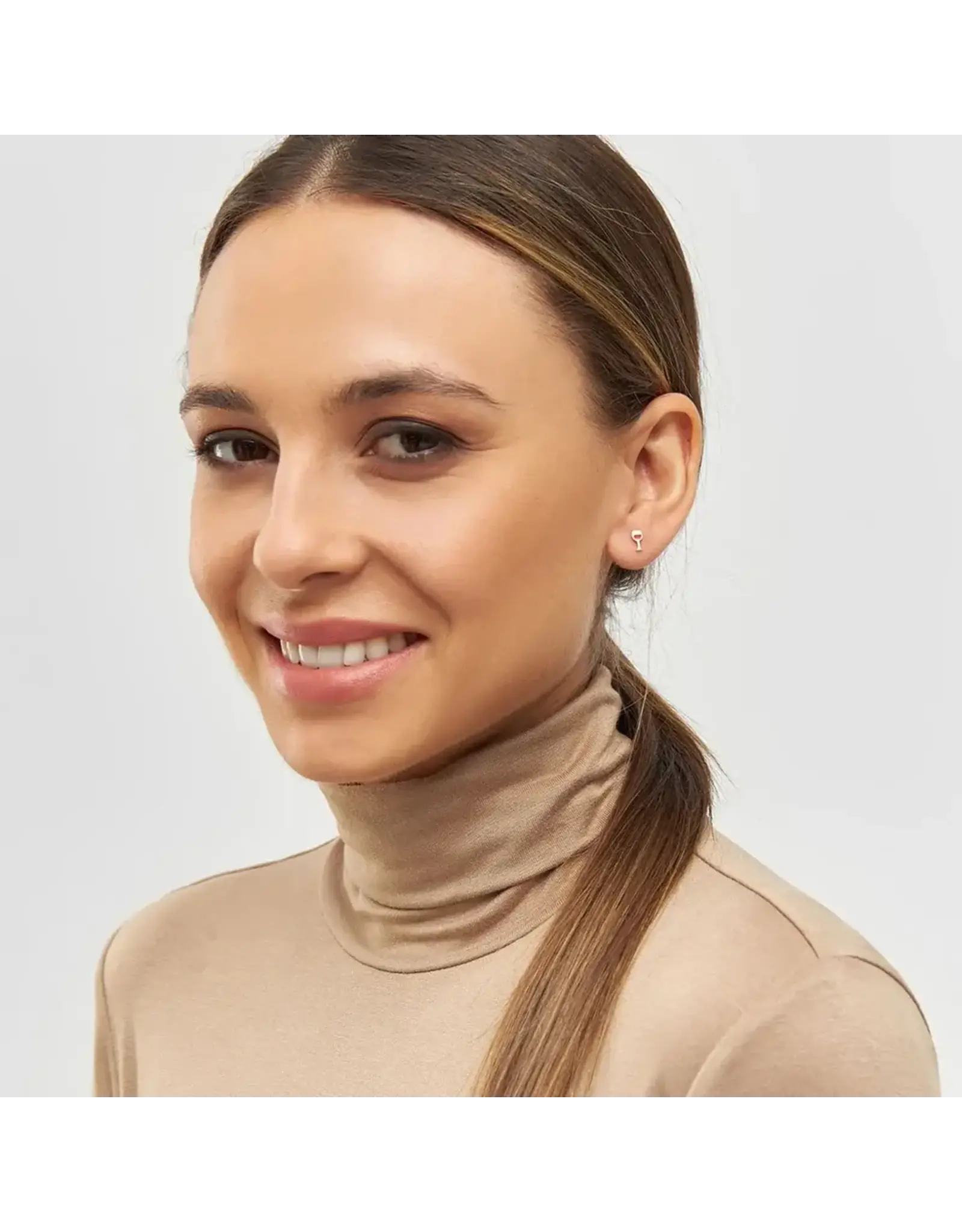 Lulu Copenhagen Oorbel Stud - Friday Red - Goud - Single