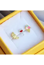 Lulu Copenhagen Oorbel Stud - Friday Red - Goud - Single