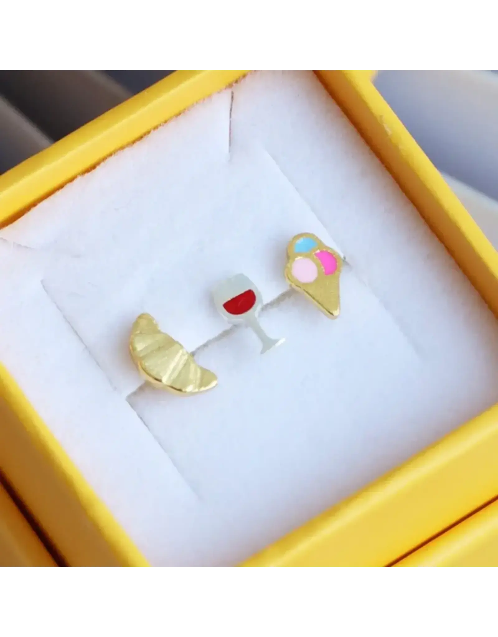 Lulu Copenhagen Oorbel Stud - Friday Red - Goud - Single