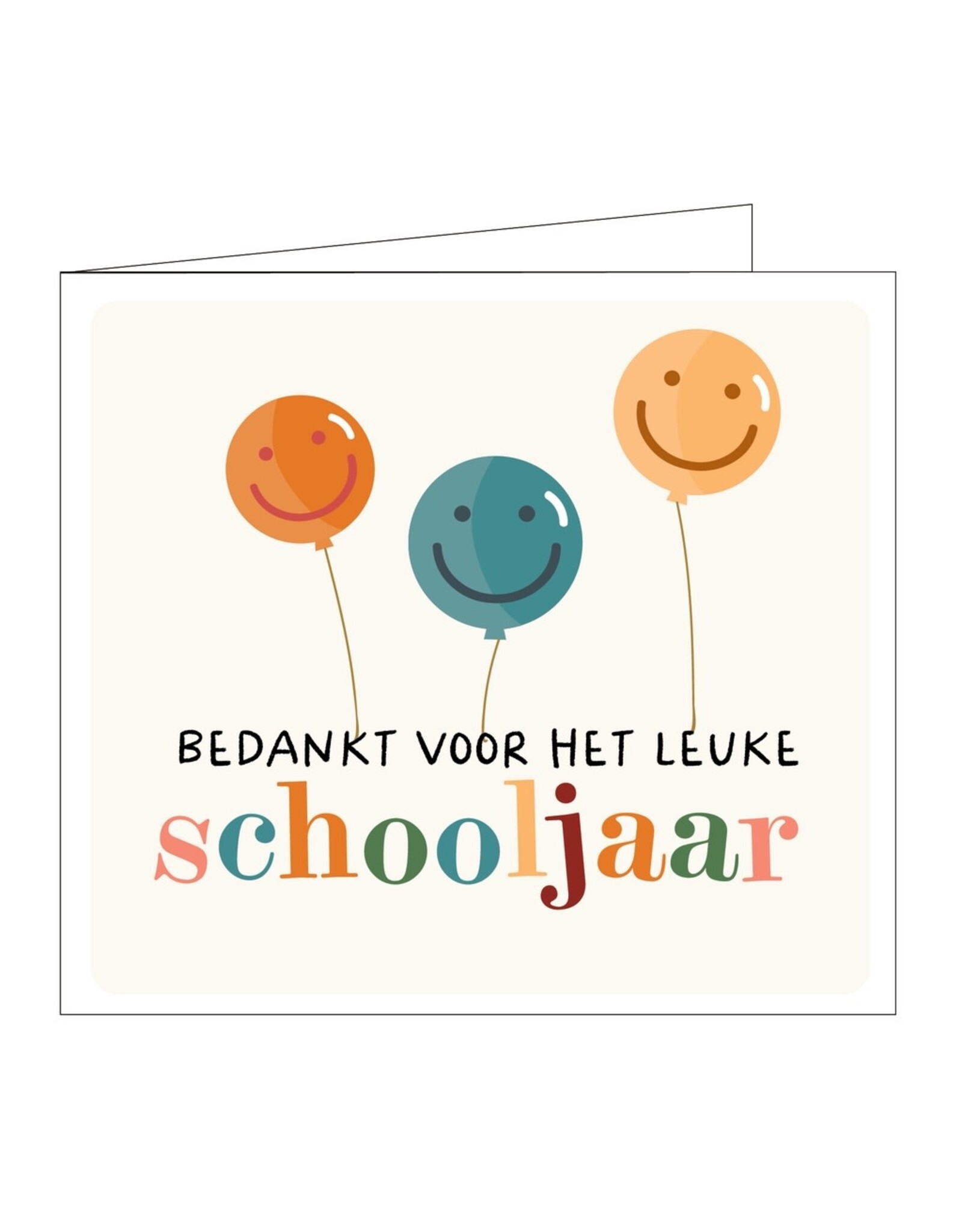 Mail-Box Wenskaart - Bedankt voor het leuke schooljaar - Dubbele kaart + Envelop