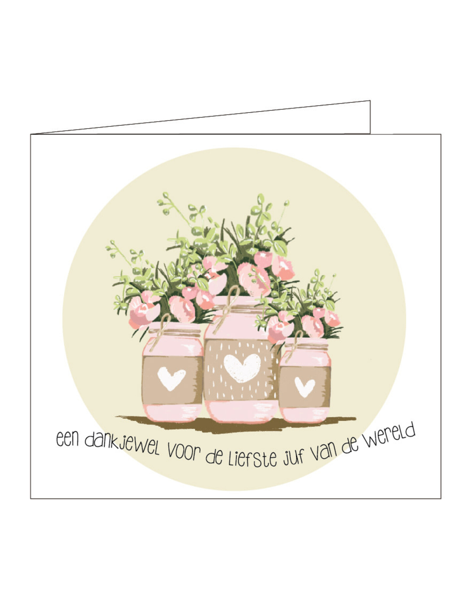 Mail-Box Wenskaart - Een dankjewel voor de liefste juf van de wereld - Dubbele kaart + Envelop
