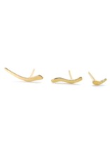 Nadja Carlotti Oorstud Golven Trio  - Messing verguld - Patroon B 1,2 x 1,2