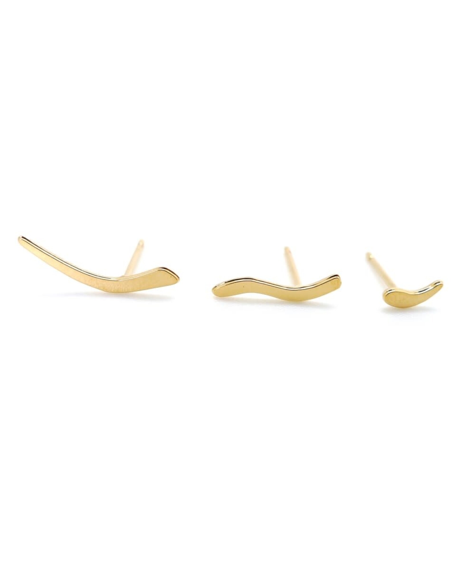Nadja Carlotti Oorstud Golven Trio  - Messing verguld - Patroon B 1,2 x 1,2