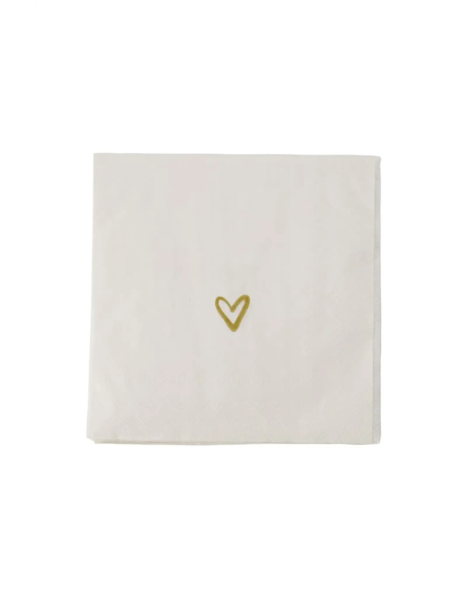Zusss Servetten - Gouden hartje - 12,5 x 12,5cm - 15st