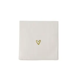 Zusss Servetten - Gouden hartje - 12,5 x 12,5cm - 15st
