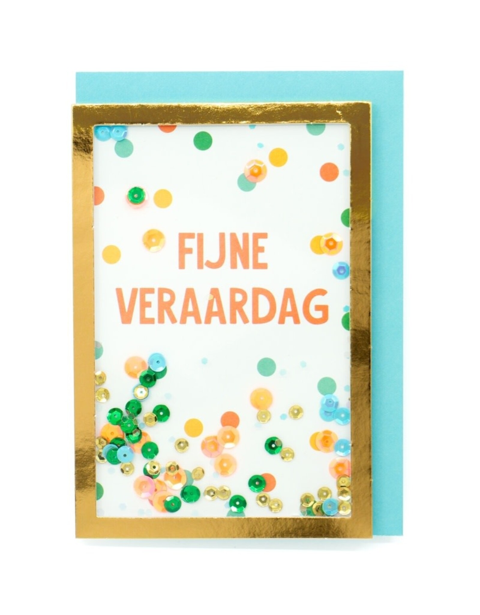 Enfant Terrible Wenskaart - Confetti, Fijne verjaardag - Dubbele kaart + Envelop