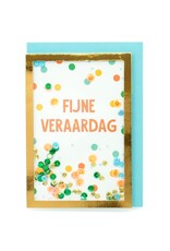 Enfant Terrible Wenskaart - Confetti, Fijne verjaardag - Dubbele kaart + Envelop