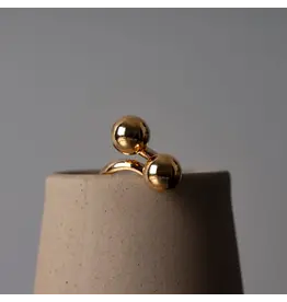 Murielle Perrotti Ring MP - Bold, Dubbele bol - Goud