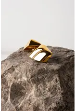 Murielle Perrotti Oorbel MP - Call me, Rechthoekig - Goud - Sym