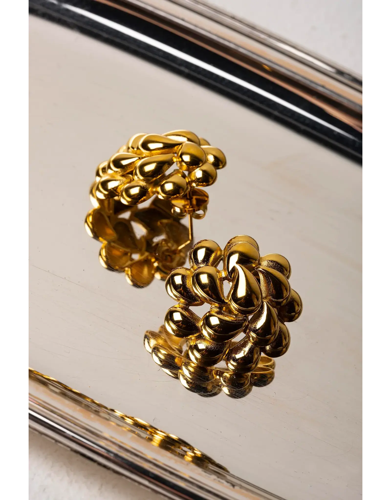 Murielle Perrotti Oorbel MP - Call me, Bloemvormig - Goud - Sym