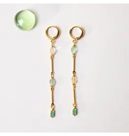 Murielle Perrotti Oorbel MP - Fiti, Apatier, Citroen & Aquamarine - Goud Blauw Groen - Sym