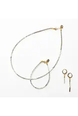 Murielle Perrotti Oorbel MP - OMG, Smaragd, hematiet - Goud - Asym