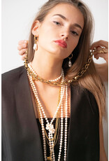 Murielle Perrotti Oorbel MP - Monaco, Creool met Parel - Goud Parel - Sym