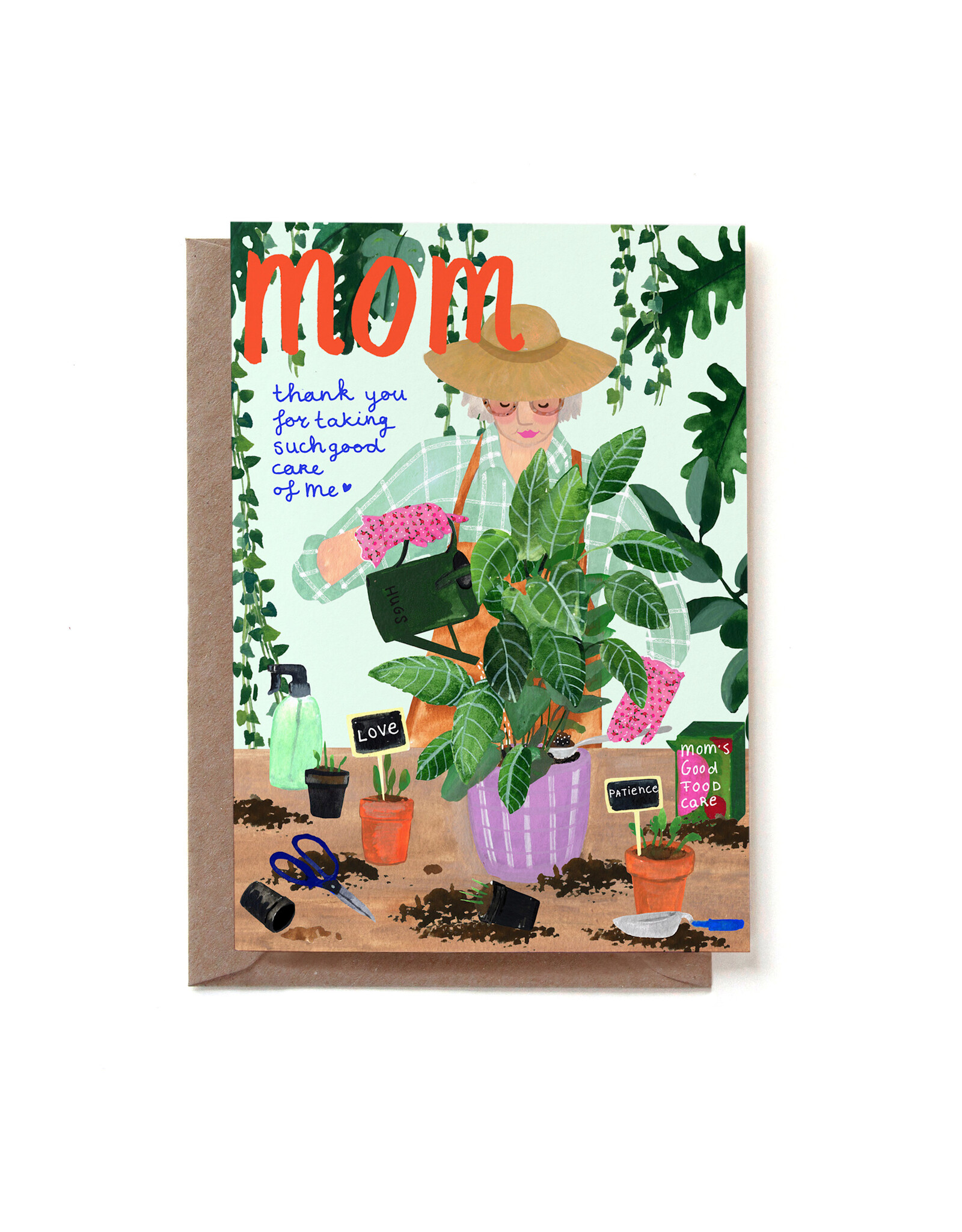 Reddish Design Wenskaart - Mom Taking care - Dubbele kaart + Envelop