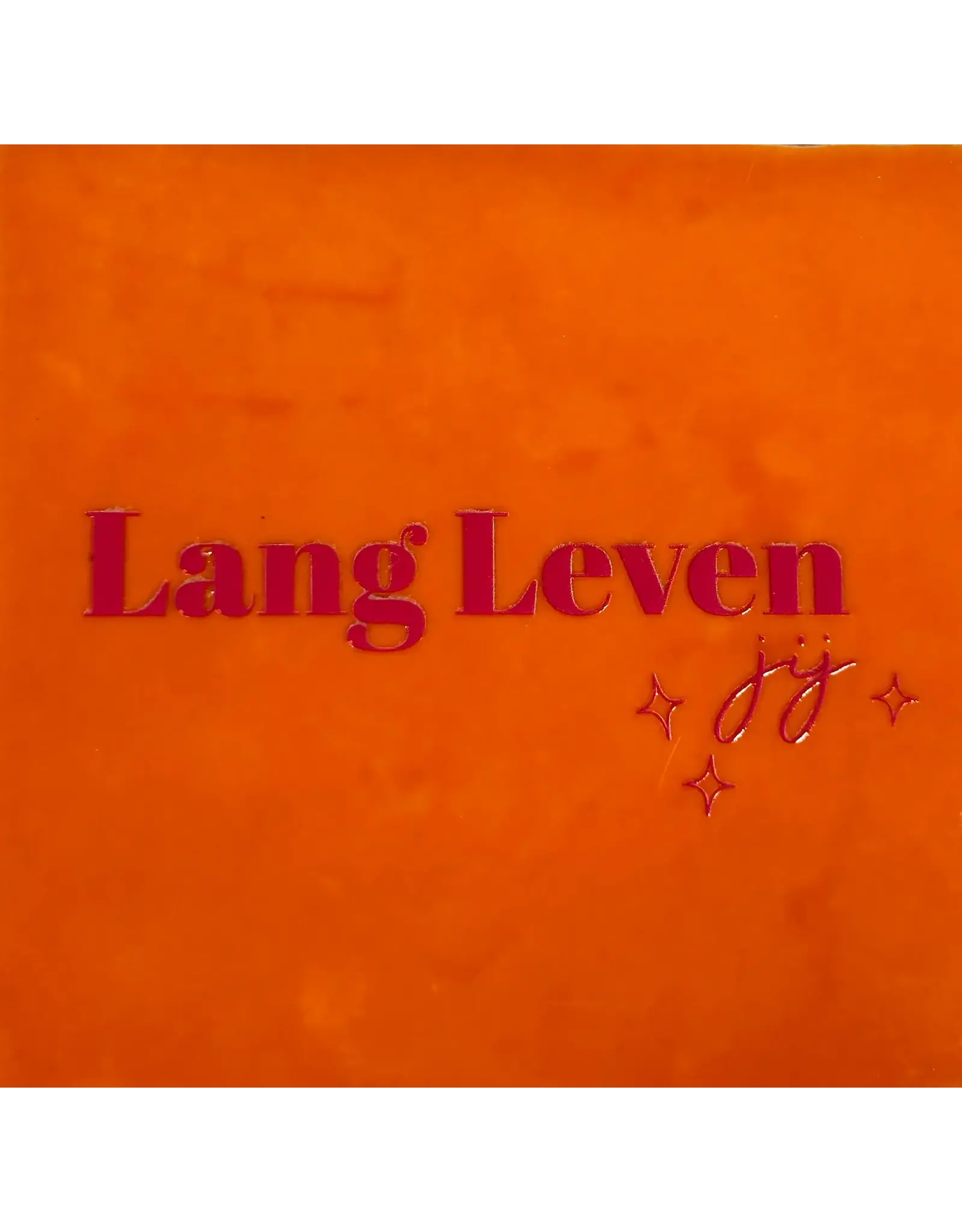 Yett Tegeltje - Lang leven jij, Oranje/Rood - 10x10