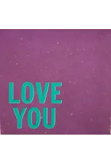 Yett Tegeltje - Love you, Lila/Aqua - 10x10