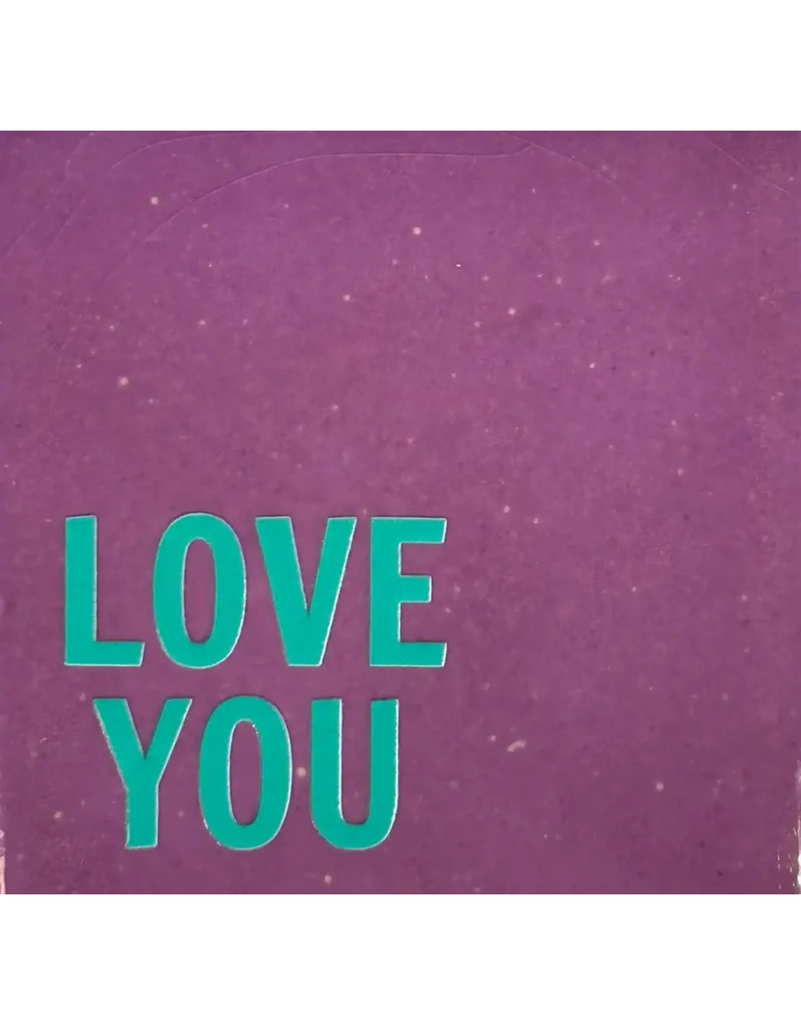 Yett Tegeltje - Love you, Lila/Aqua - 10x10