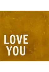 Yett Tegeltje - Love you, Oker/Crème - 10x10