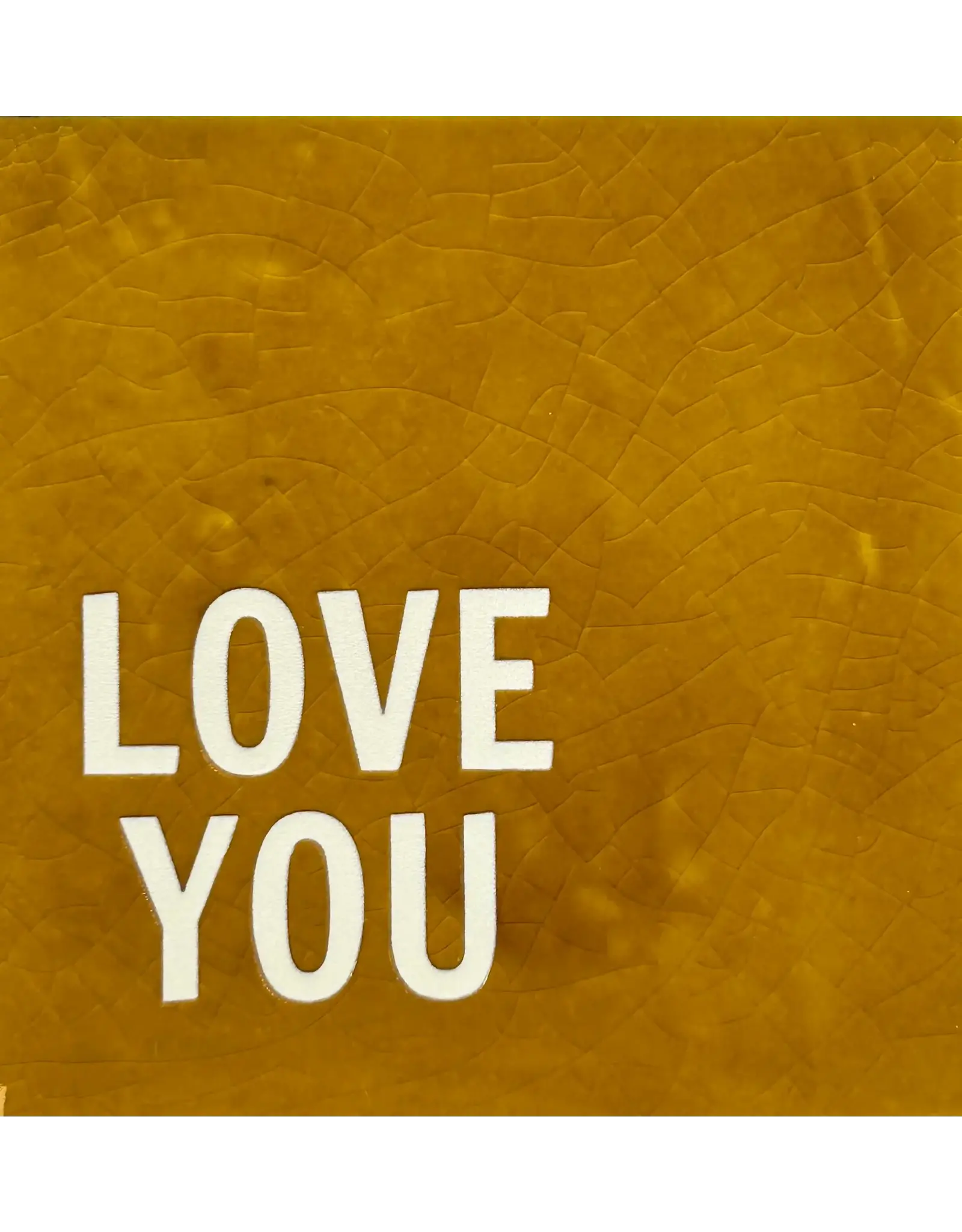 Yett Tegeltje - Love you, Oker/Crème - 10x10