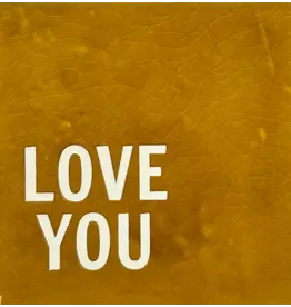 Yett Tegeltje - Love you, Oker/Crème - 10x10